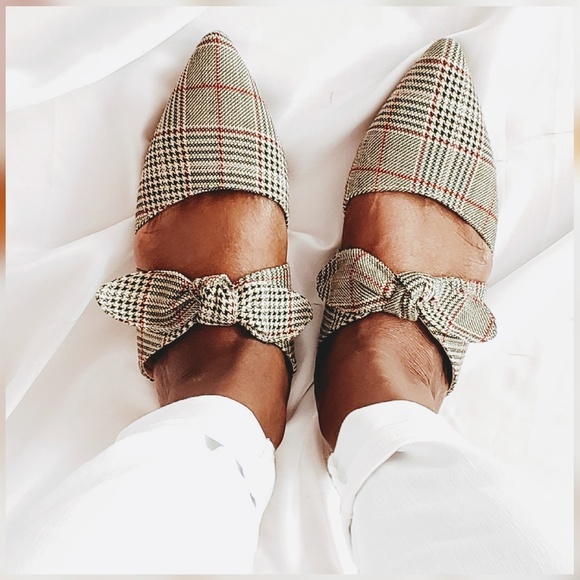 Tan Plaid Mule - Picture 1 of 5